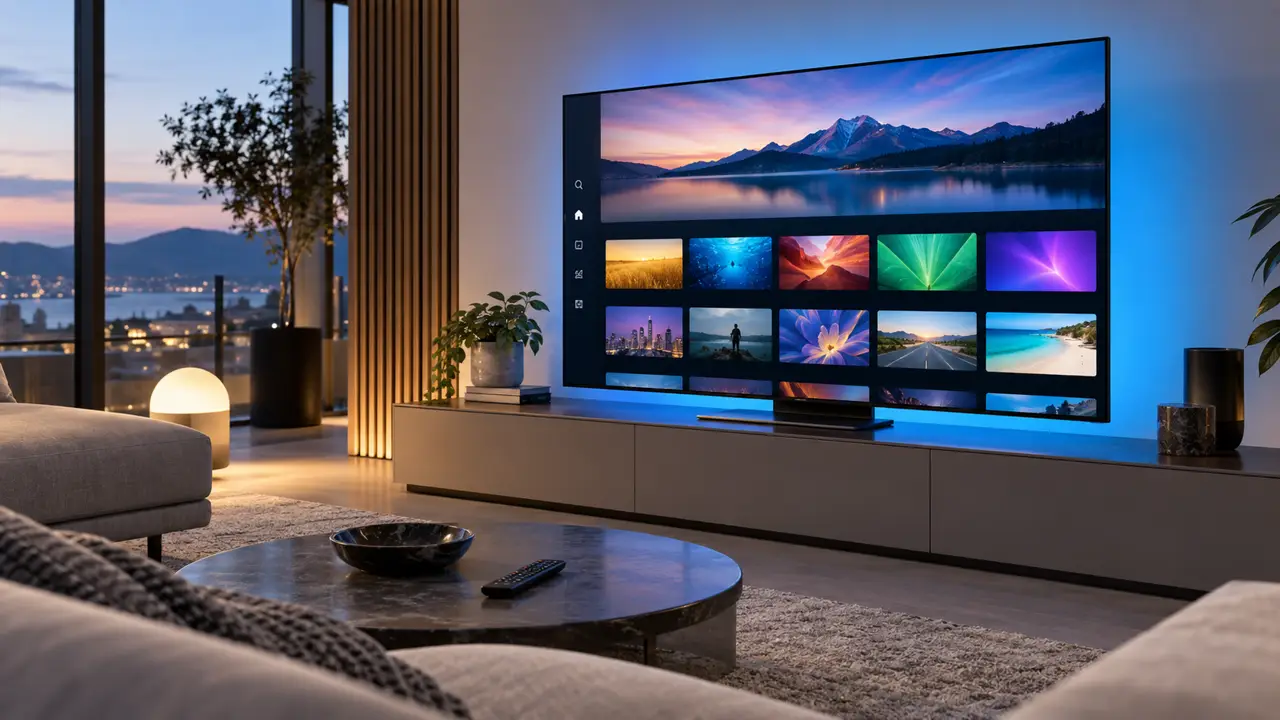 Interface d’application vidéo sur une Smart TV Samsung