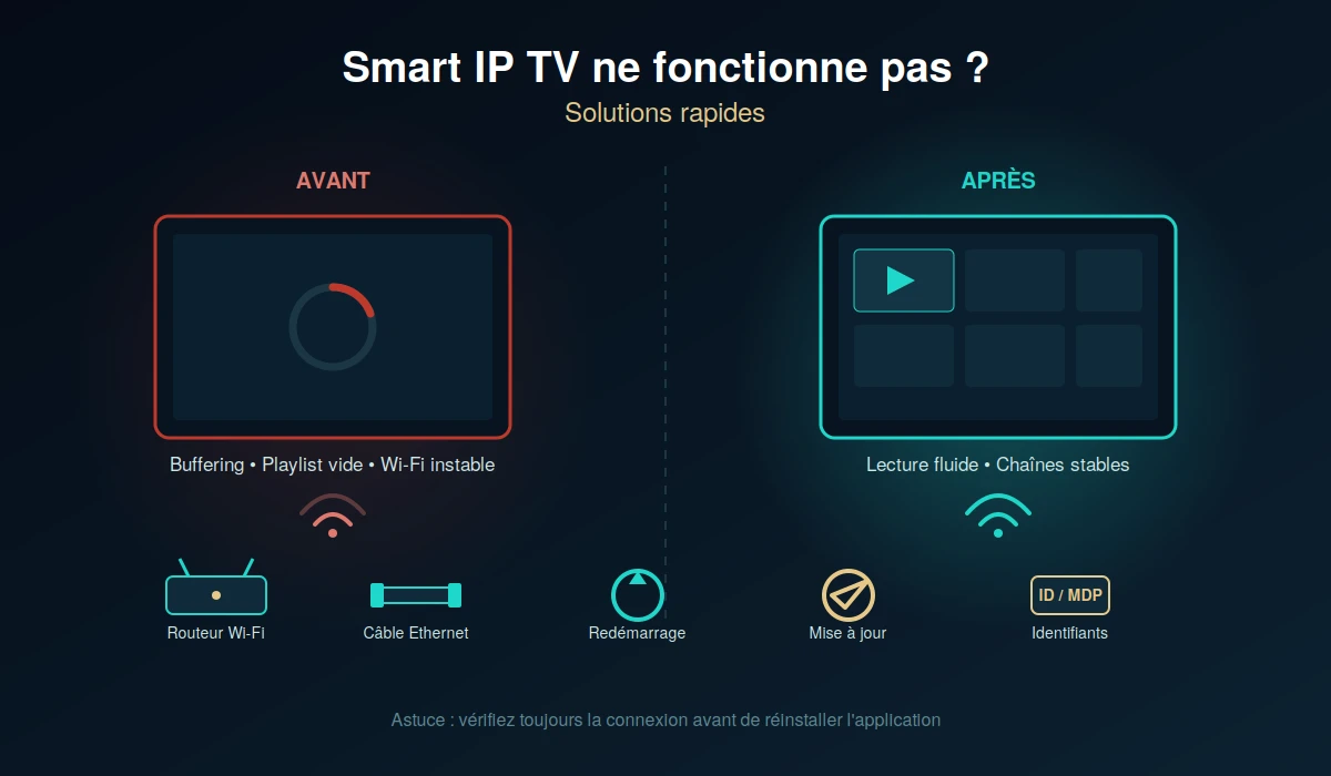 depannage smart ip tv